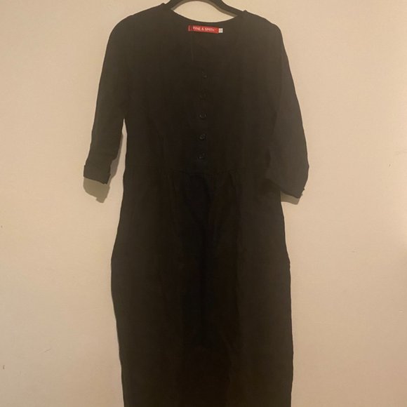 Pyne and Smith Model No.12 Button Up, Midi Dress, Black, Size Small NWT - Picture 9 of 14